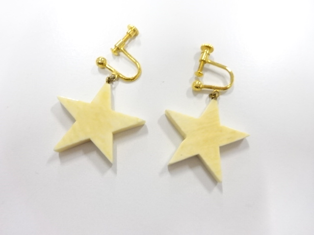 アンティーク　象牙　イヤリング　約4.52g